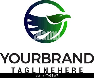 Bird abstract logo design concept vettore modello Illustrazione Vettoriale