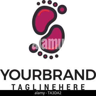 Orme logo design concept vettore modello Illustrazione Vettoriale