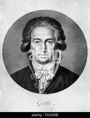 Ritratto dello scrittore tedesco Johann Wolfgang von Goethe, 1791 Foto Stock