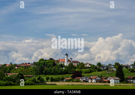 Il rococò chiesa abbaziale di San Marinus e San Anianus in Rott am Inn, Germania Foto Stock