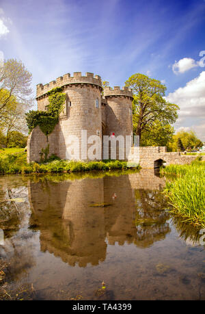 Whittington Castello, di proprietà di Whittington castello Fondo di conservazione è un motte-e-bailey castello vicino a Oswestry in Nord Shropshire England Regno Unito Foto Stock