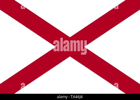 Lo stato dell'Alabama bandiera. Stati Uniti d'America.jpg Illustrazione Vettoriale