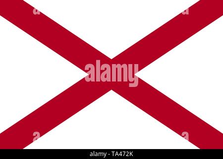 Lo stato dell'Alabama bandiera. Stati Uniti d'America.jpg Illustrazione Vettoriale