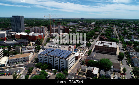 Vista aerea del New Brunswick, New Jersey Foto Stock