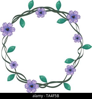 Carino ghirlanda di fiori corona Illustrazione Vettoriale