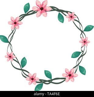 Carino ghirlanda di fiori corona Illustrazione Vettoriale