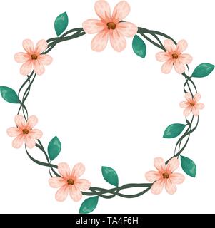 Carino ghirlanda di fiori corona Illustrazione Vettoriale