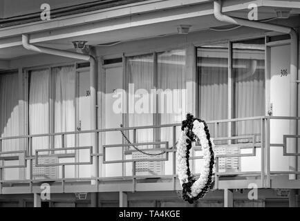 La camera 306 al Lorraine Motel è raffigurato, Sett. 7, 2015, a Memphis, Tennessee. Leader dei diritti civili il Dr Martin Luther King Jr. è stato assassinato qui. Foto Stock