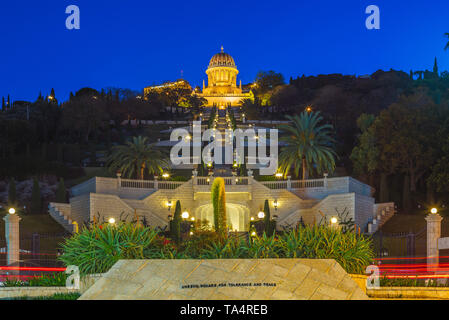 Haifa e bahai santuario in Israele Foto Stock