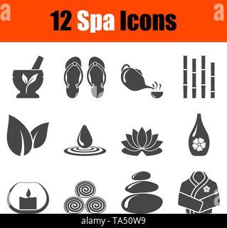 Spa Icon Set. Completamente modificabile illustrazione vettoriale. Testo espanso. Illustrazione Vettoriale