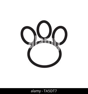 Paw icona della linea di contorno, segno del vettore, stile lineare pittogramma isolato su bianco. Materiali di consumo di Pet simbolo, illustrazione del logo Illustrazione Vettoriale