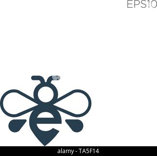 Prima e bee icona logo illustrazione vettoriale elemento isolato - vettore Illustrazione Vettoriale