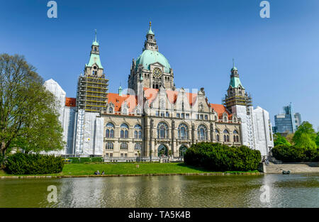 Nuovo municipio, Maschteich, Hannover, Bassa Sassonia, Germania, Neues Rathaus, Niedersachsen, Deutschland Foto Stock