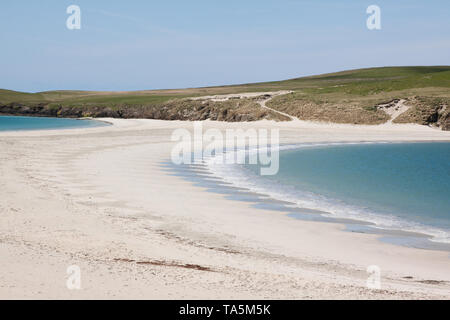 St Ninians Isle beach nelle isole Shetland, al nord della Scozia, Regno Unito. Foto Stock