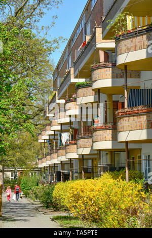 Costruzioni residenziali di Hugo Häring, Göbelstrasse, grande insediamento Siemensstadt, Spandau, Berlino, Germania, Wohnbauten von Hugo Häring, Goebelstr Foto Stock