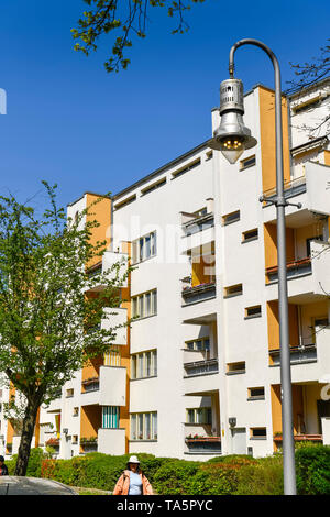 Costruzioni residenziali di Hans Scharoun, Mäckeritzstrasse, grande insediamento Siemensstadt, Spandau, Berlino, Germania, Wohnbauten von Hans Scharoun, M Foto Stock