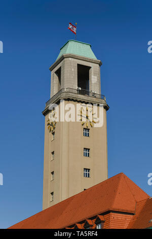 Municipio Spandau, della torre del municipio, Carl grembiule street, Spandau, Berlino, Germania, Rathaus Spandau, Rathausturm, Carl-Schurz-Straße, Deutschland Foto Stock