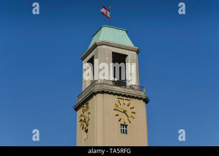 Municipio Spandau, della torre del municipio, Carl grembiule street, Spandau, Berlino, Germania, Rathaus Spandau, Rathausturm, Carl-Schurz-Straße, Deutschland Foto Stock