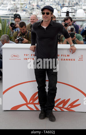 Cannes, Francia. 22 Maggio, 2019. 72a Cannes Film Festival 2019, Photocall film : ''˜una volta in ''¦ Hollywood' nell'immagine: Brad Pitt Credit: Indipendente Agenzia fotografica/Alamy Live News Foto Stock