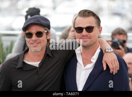 Brad Pitt, Leonardo dicaprio,2019 Cannes Credito: Allstar Picture Library/Alamy Live News Foto Stock