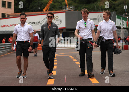 Monte Carlo, Monaco. 22 Maggio, 2019. FIA Formula 1 Grand Prix di Monte Carlo, il conducente arrivo e visualizzare in anteprima il giorno; la McLaren, Lando Norris Credito: Azione Sport Plus/Alamy Live News Foto Stock