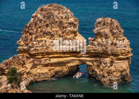 Ponta da Piedade. Lagos. Distretto di Faro. Algarve. Portogallo Foto Stock