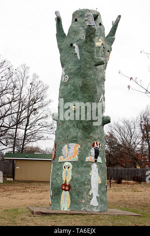 Sculture in de Galloway il Totem Pole Park, OK, STATI UNITI D'AMERICA Foto Stock