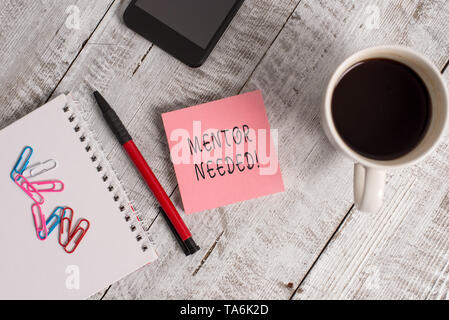 Parola di scrittura di testo guida necessari. Business photo vetrina per la formazione dei dipendenti sotto il senior assegnato agiscono come advisor Foto Stock