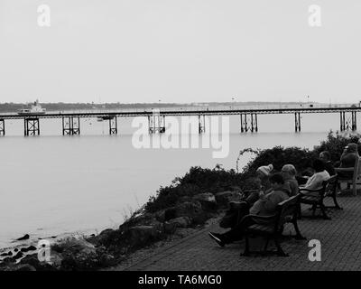 Hythe Pier,Hythe, Southampton, Regno Unito Foto Stock