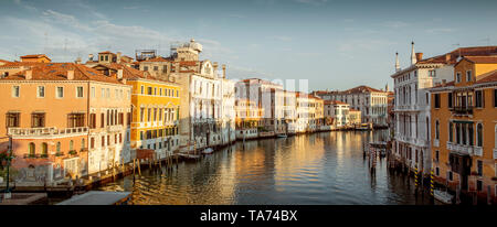 Panorama del Canal Grande di Venezia, Italia Foto Stock