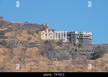 India, nello Stato di Maharashtra, Aurangabad, Daulatabad, Daulatabad Fort aka Deogiri (Collina degli dèi) c. Il XIII secolo. Uno dei migliori del mondo conservati Foto Stock