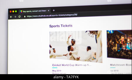 La Coppa del Mondo di cricket biglietto ri-venditore Stubhub Foto Stock