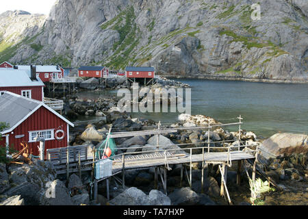 Il villaggio di pescatori di nusfjord / / Lofoten in Norvegia Foto Stock