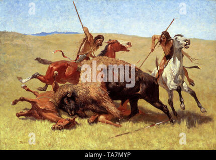 Frederic Remington, il Buffalo Hunt, pittura, 1890 Foto Stock