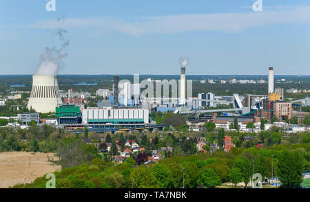 Garbage potenza di riscaldamento di lavoro il BSR (davanti, verde), power station Reuter ovest (li). e il riscaldamento di potenza opera Reuter (RI), vive del resto, Siemensst Foto Stock