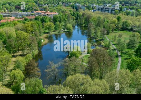 South Park pond, Wilhelm's Town, Spandau, Berlino, Germania, Südparkteich, Wilhelmstadt, Deutschland Foto Stock