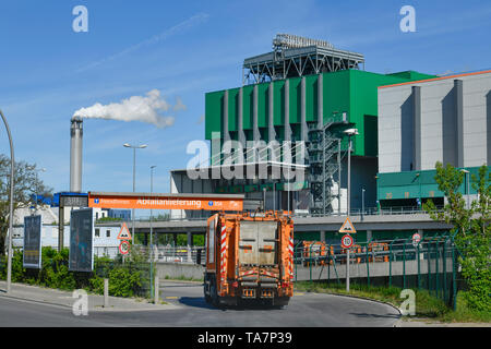 Garbage potenza di riscaldamento di lavoro il BSR, la libertà, la vita del resto, Spandau, Berlino, Germania, Müllheizkraftwerk der BSR, Freiheit, Ruhleben, Deutschland Foto Stock