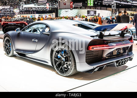 Ginevra, Svizzera, Marzo 07, 2019: Bugatti Chiron Sport a Ginevra International Motor Show, vetture da sogno, Bugatti sito espositivo Foto Stock