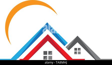 Immobiliare , proprietà e costruzione Logo design Illustrazione Vettoriale