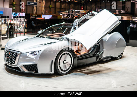 Ginevra, Svizzera, Marzo 07, 2019 Hispano Suiza Carmen GT elettrico a Ginevra International Motor Show, tutto-elettrico alimentato a batteria auto Foto Stock