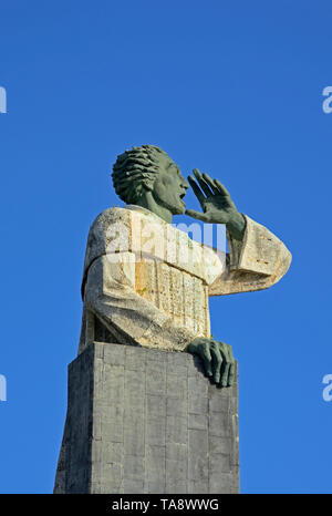 Santo Domingo, Repubblica dominicana - 2014.01.06: la statua di Antonio de Montesinos a santo domingo porto entrata Foto Stock