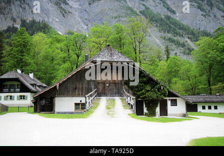 Capanna a St. Bartholomä am Könissee Foto Stock