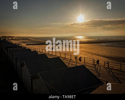 Minnis Bay al tramonto, Birchington Kent REGNO UNITO Foto Stock