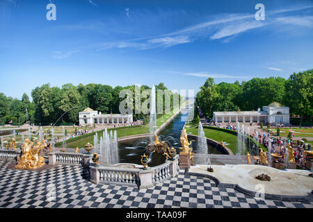 Sansone fontana. Petrodvorets. San Pietroburgo. La Russia Foto Stock