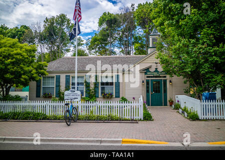 Isola di Mackinac, MI, Stati Uniti d'America - 23 Giugno 2018: l'isola di Mackinac Post Office Foto Stock