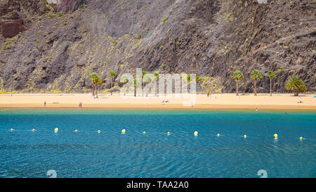Playa de Las Teresitas Beach in San Andres, Tenerife, Spagna. Foto Stock