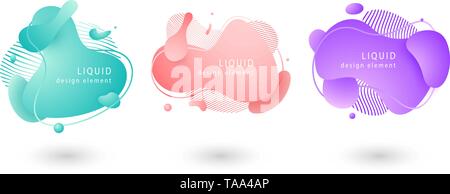 Set di fluido astratta grafica moderna gli elementi geometrici. Illustrazione Vettoriale