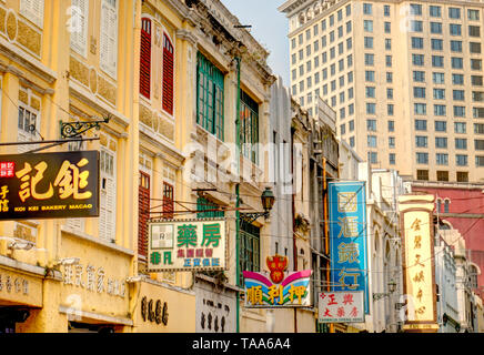 Vecchie pietre miliari di Macau Foto Stock