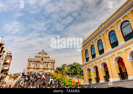 Vecchie pietre miliari di Macau Foto Stock