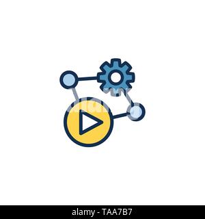 Video di insegnamento e di formazione - video informativo w icona pulsante video Illustrazione Vettoriale